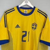 2002/03 SWEDEN IBRAHIMOVIC #21 HOME SHIRT (L) ADIDAS