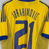 2002/03 SWEDEN IBRAHIMOVIC #21 HOME SHIRT (L) ADIDAS