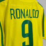 2002/04 BRAZIL RONALDO #9 HOME SHIRT (L) NIKE