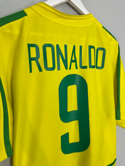 2002/04 BRAZIL RONALDO #9 HOME SHIRT (L) NIKE