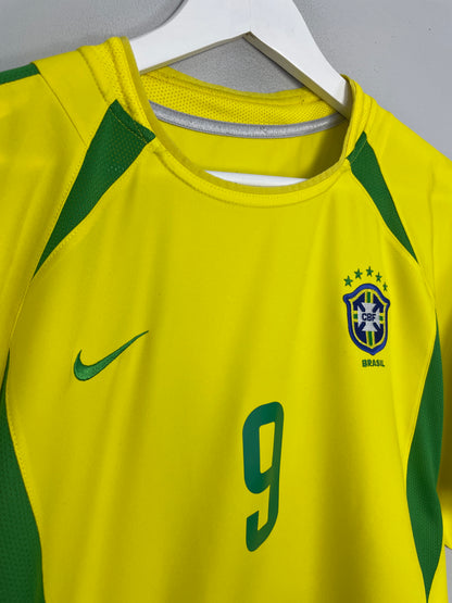 2002/04 BRAZIL RONALDO #9 HOME SHIRT (L) NIKE