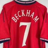 2002/04 ENGLAND BECKHAM #7 AWAY SHIRT (XXL) UMBRO