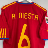 2009/10 SPAIN A.INIESTA #6 HOME SHIRT (L) ADIDAS