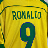 1998/00 BRAZIL RONALDO #9 HOME SHIRT (L) NIKE