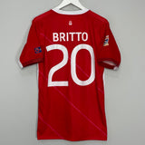 2018/20 GIBRALTAR BRITTO #20 *MATCH ISSUE* HOME SHIRT (M) LEGEA