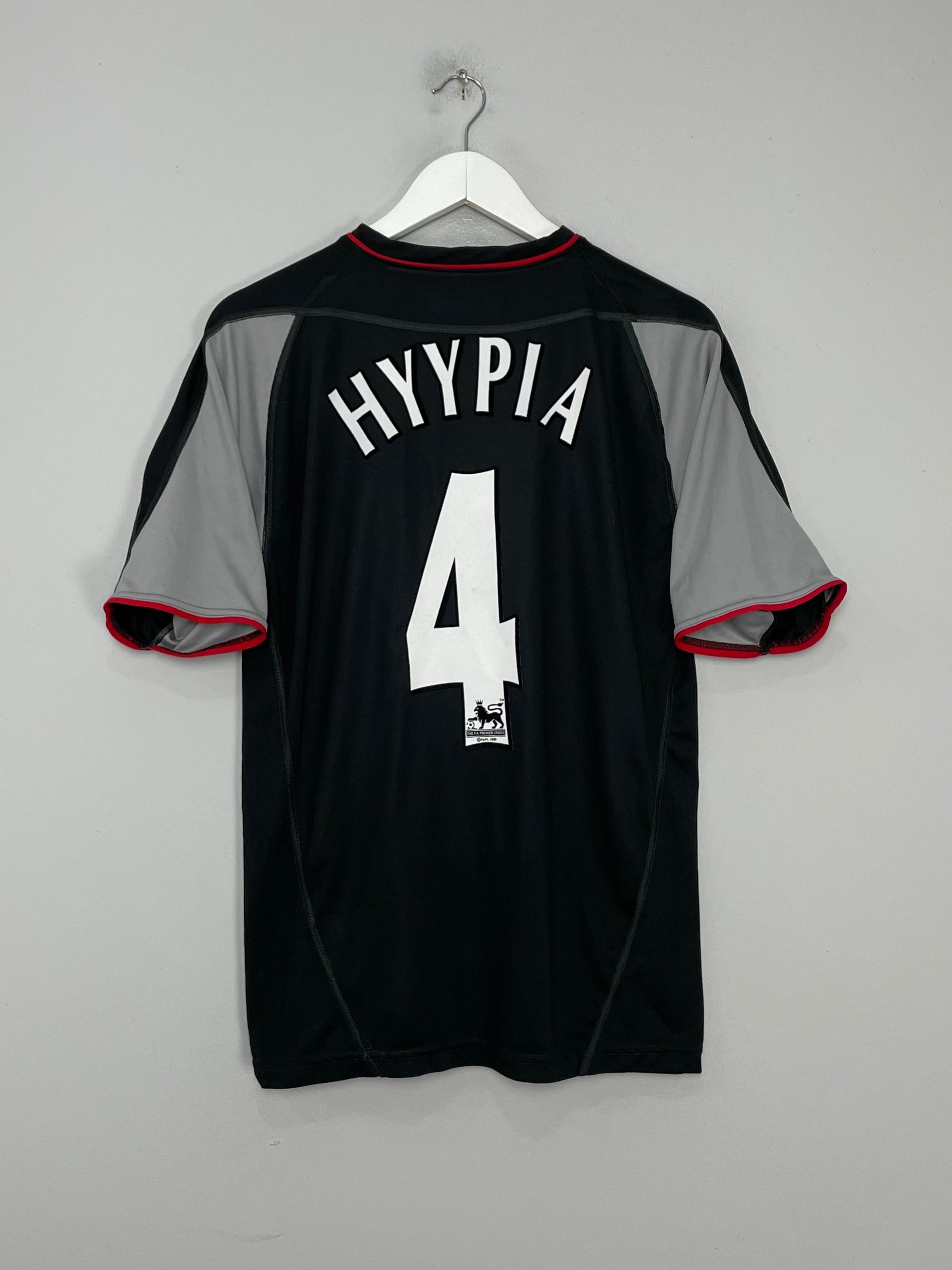 2002/04 LIVERPOOL HYPIA #4 AWAY SHIRT (M) REEBOK