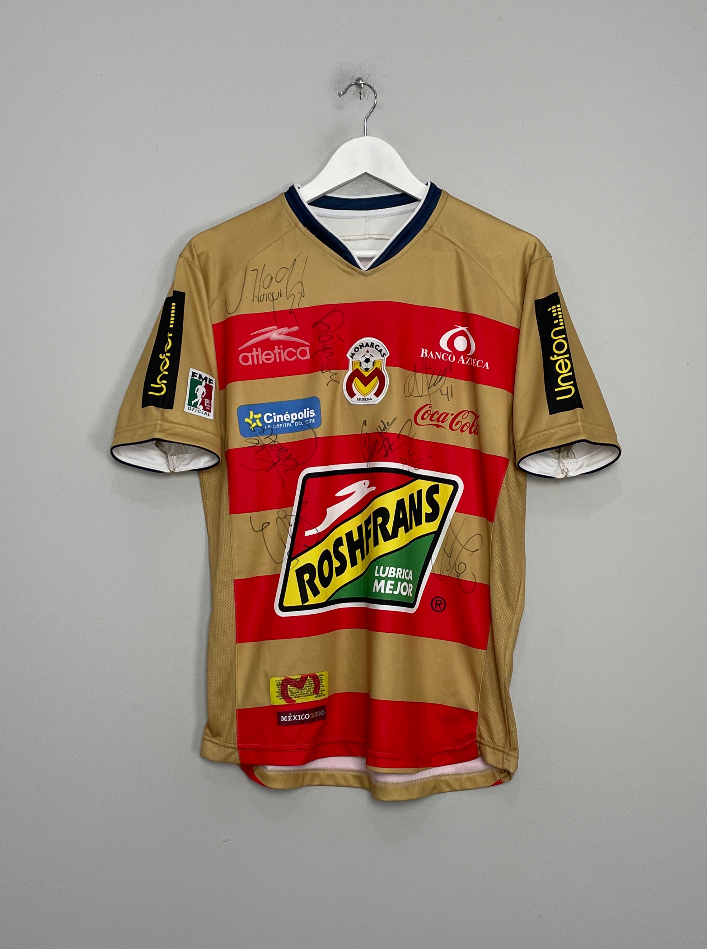 2010/11 MONARCAS MORELIA *SQUAD SIGNED* HOME SHIRT (S) ATLETICA