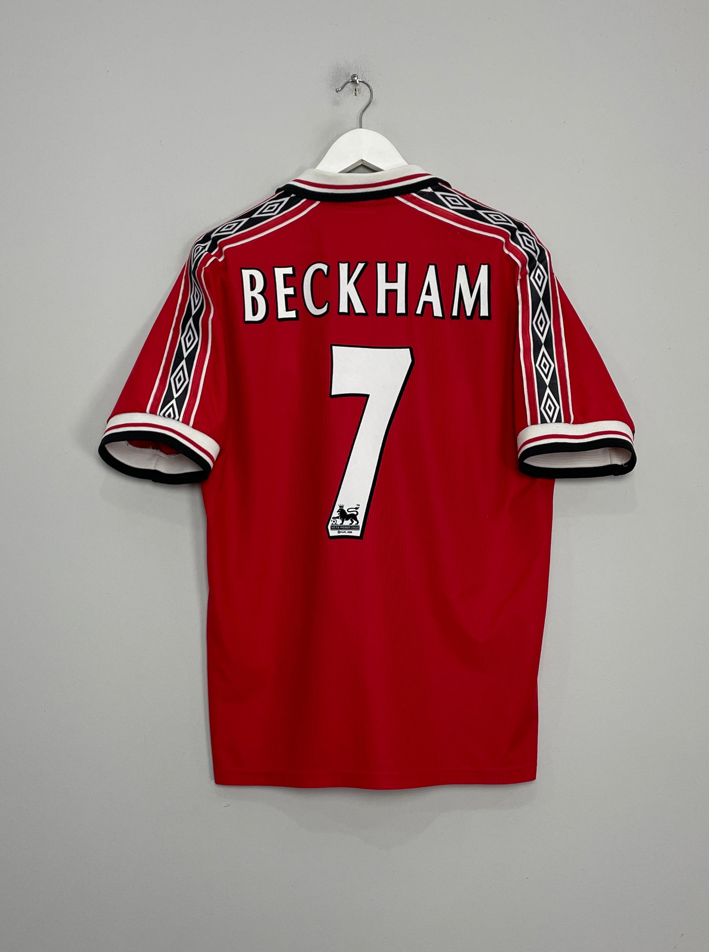 1998/00 MANCHESTER UNITED BECKHAM #7 HOME SHIRT (L) UMBRO