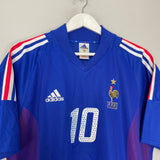 2002/04 FRANCE ZIDANE #10 HOME SHIRT (L) ADIDAS