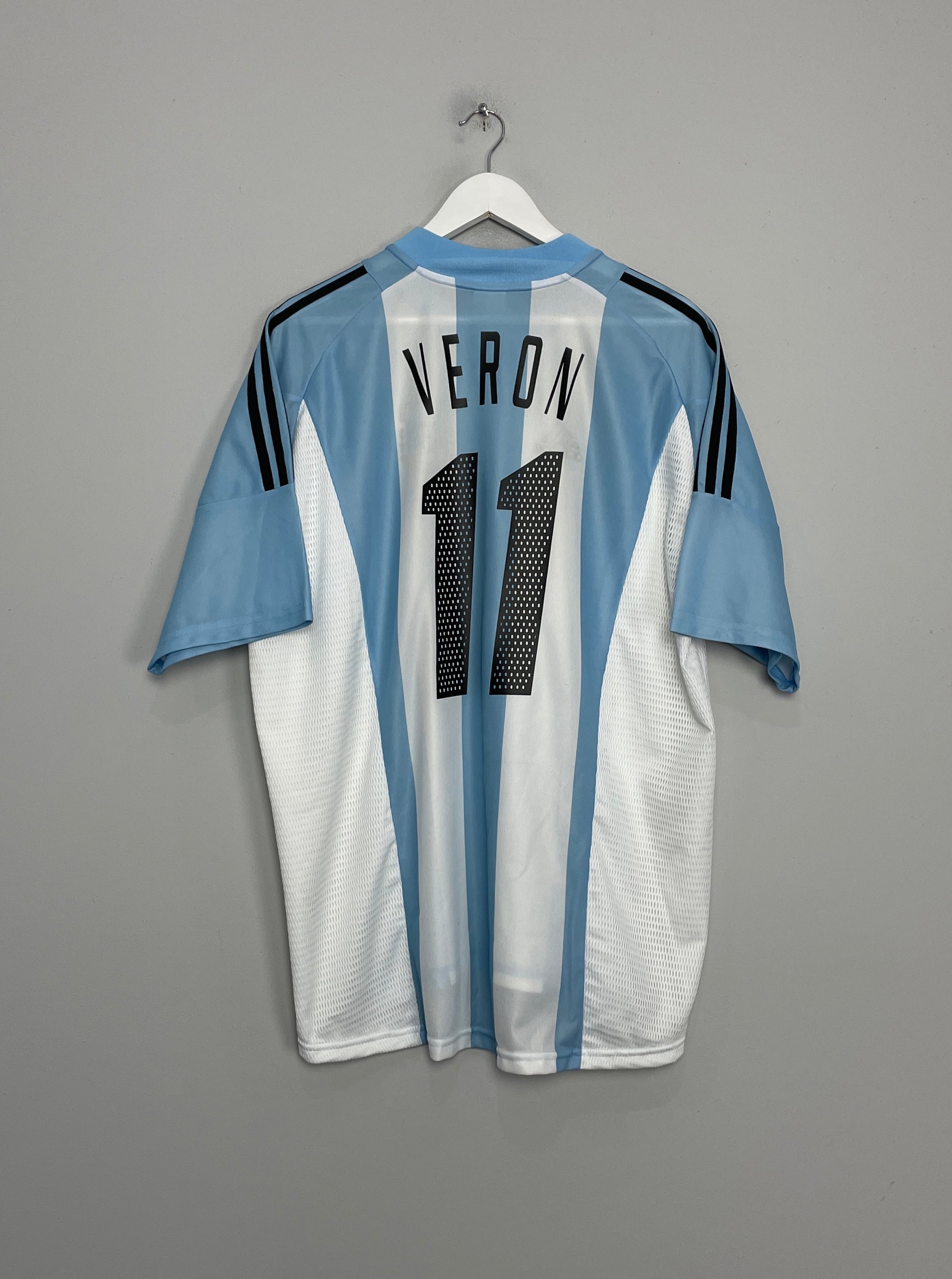 2002/04 ARGENTINA VERON #11 HOME SHIRT (XL) ADIDAS