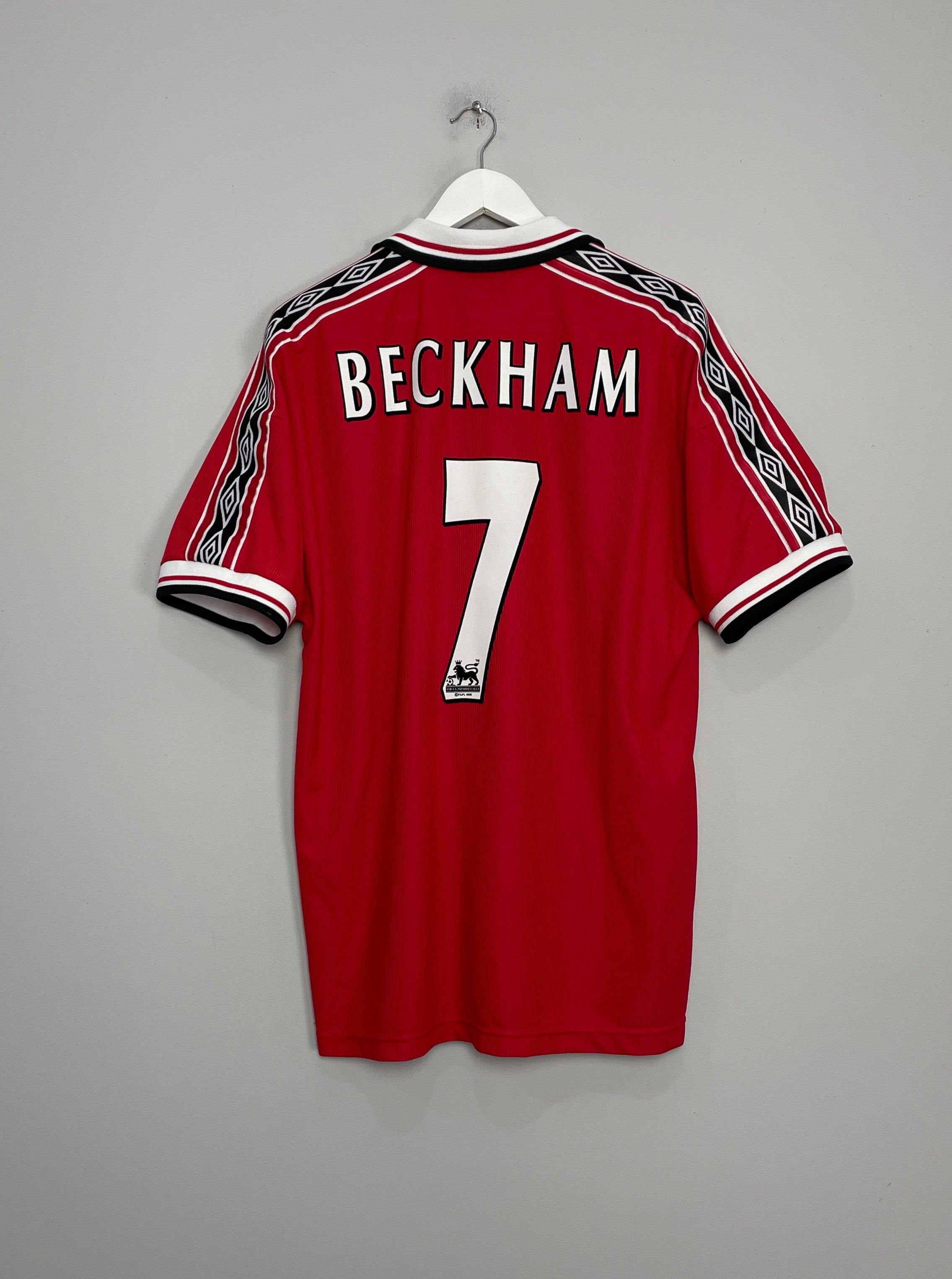 1998/00 MANCHESTER UNITED BECKHAM #7 HOME SHIRT (XL) UMBRO