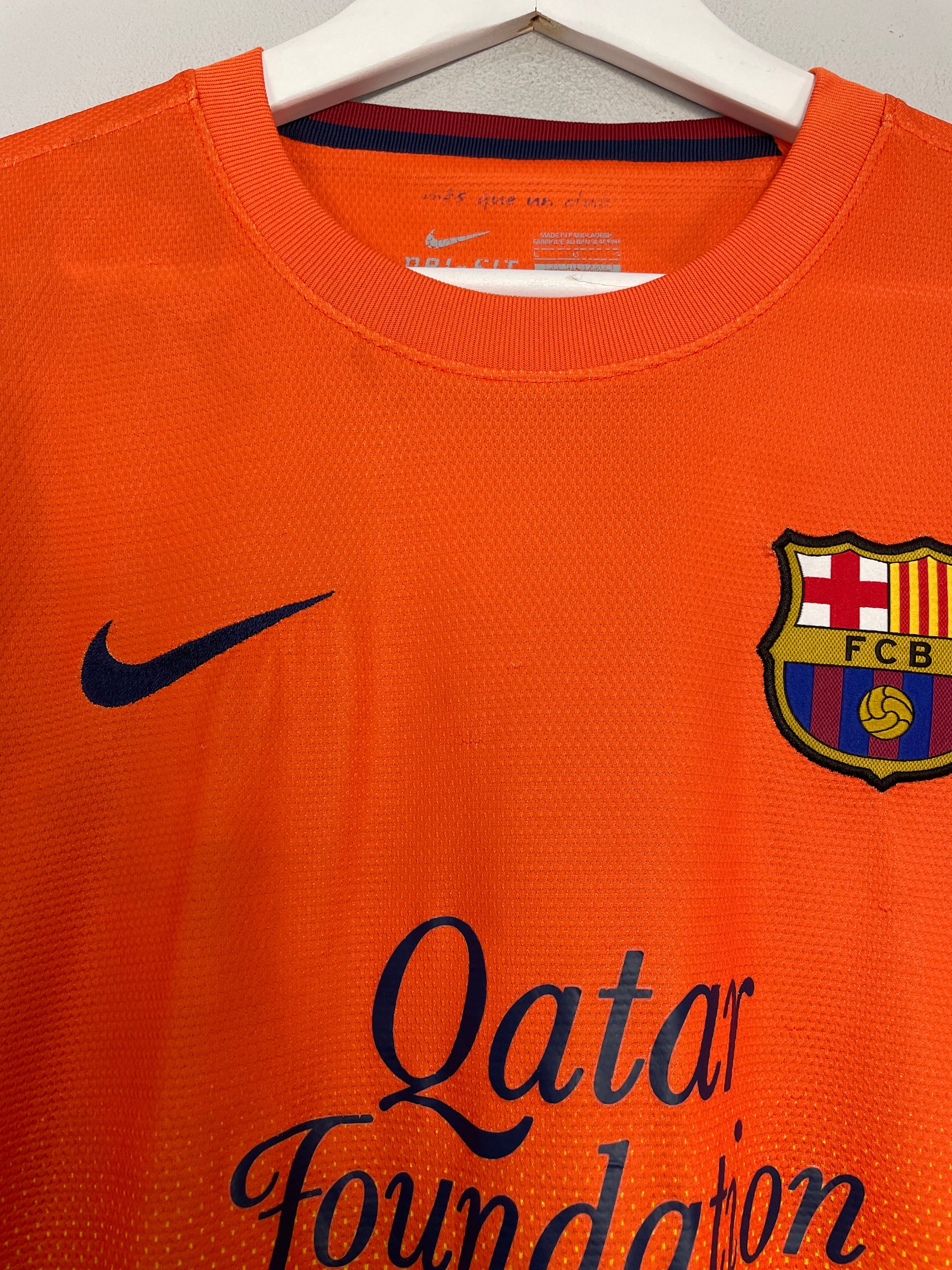 Barcelona Long Sleeve 2012 Away Football Shirt Orange L –