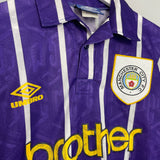 1992/94 MANCHESTER CITY L/S AWAY SHIRT (L) UMBRO