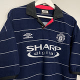 1999/00 MANCHESTER UNITED SCHOLES #18 AWAY SHIRT (XL) UMBRO