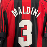 1998/00 AC MILAN MALDINI #3 HOME SHIRT (L) ADIDAS