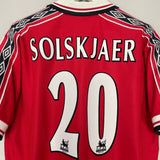 1998/00 MANCHESTER UNITED SOLSKJAER #20 HOME SHIRT (XL) UMBRO