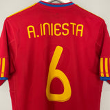 2010/11 SPAIN A.INIESTA #6 HOME SHIRT (M) ADIDAS