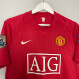 2007/09 MANCHESTER UNITED ANDERSON #8 HOME SHIRT (M) NIKE