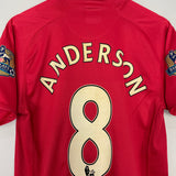 2007/09 MANCHESTER UNITED ANDERSON #8 HOME SHIRT (M) NIKE