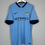 2014/15 MANCHESTER CITY KOMPANY #4 HOME SHIRT (XL) NIKE