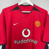 2002/04 MANCHESTER UNITED SCHOLES #18 HOME SHIRT (L) NIKE