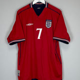 2002/04 ENGLAND BECKHAM #7 AWAY SHIRT (XL) UMBRO