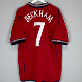 2002/04 ENGLAND BECKHAM #7 AWAY SHIRT (XL) UMBRO