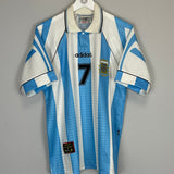 1995/96 ARGENTINA #7 HOME SHIRT (L) ADIDAS