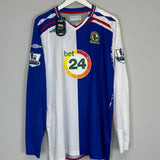 2007/08 BLACKBURN ROVERS GAMST #12 *BNWT* L/S HOME SHIRT (XXL) UMBRO