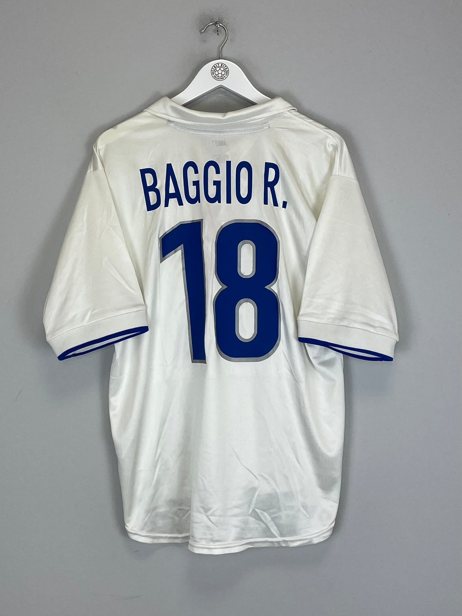 1997/98 ITALY BAGGIO #18 AWAY SHIRT (XL) NIKE