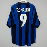 1999/00 INTER MILAN RONALDO #9 HOME SHIRT (XL) NIKE