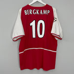 2002/04 ARSENAL BERGKAMP #10 C/L HOME SHIRT (XL) NIKE