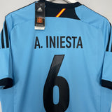 2012/13 SPAIN A.INIESTA #6 *BNWT* AWAY SHIRT (L) ADIDAS