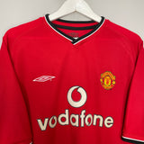 2000/02 MANCHESTER UNITED BECKHAM #7 HOME SHIRT (XL) UMBRO