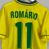 1994 BRAZIL ROMARIO #11 HOME SHIRT (L) UMBRO