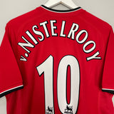 2000/02 MANCHESTER UNITED V.NISTELROOY #10 HOME SHIRT (M) UMBRO