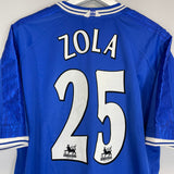 1999/01 CHELSEA ZOLA #25 HOME SHIRT (XL) UMBRO