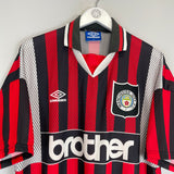 1994/96 MANCHESTER CITY AWAY SHIRT (XL) UMBRO