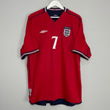 2002/04 ENGLAND BECKHAM #7 AWAY SHIRT (XL) UMBRO