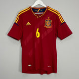 2011/12 SPAIN INIESTA #6 HOME SHIRT (L) ADIDAS