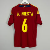 2011/12 SPAIN INIESTA #6 HOME SHIRT (L) ADIDAS