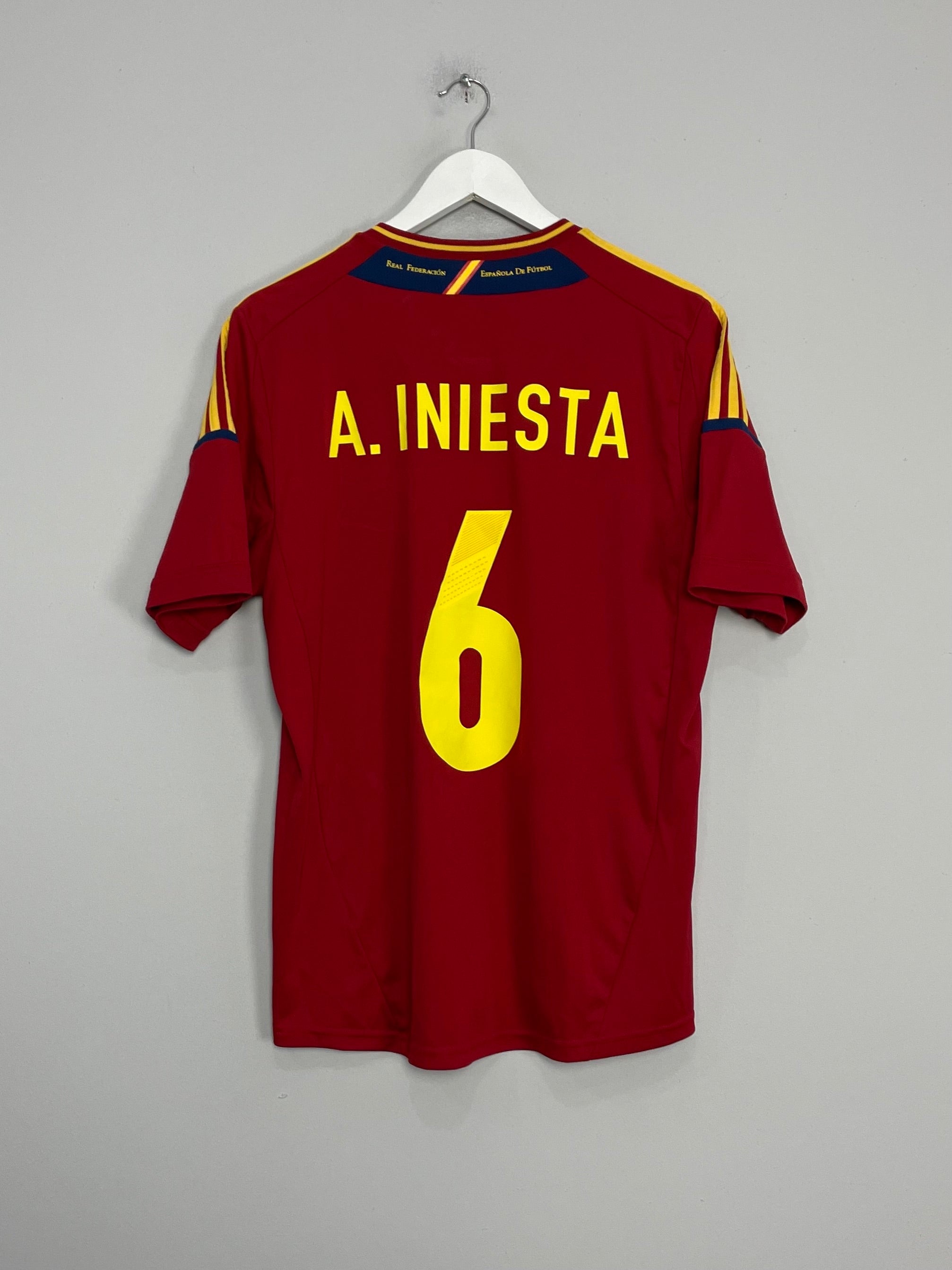 2011/12 SPAIN INIESTA #6 HOME SHIRT (L) ADIDAS