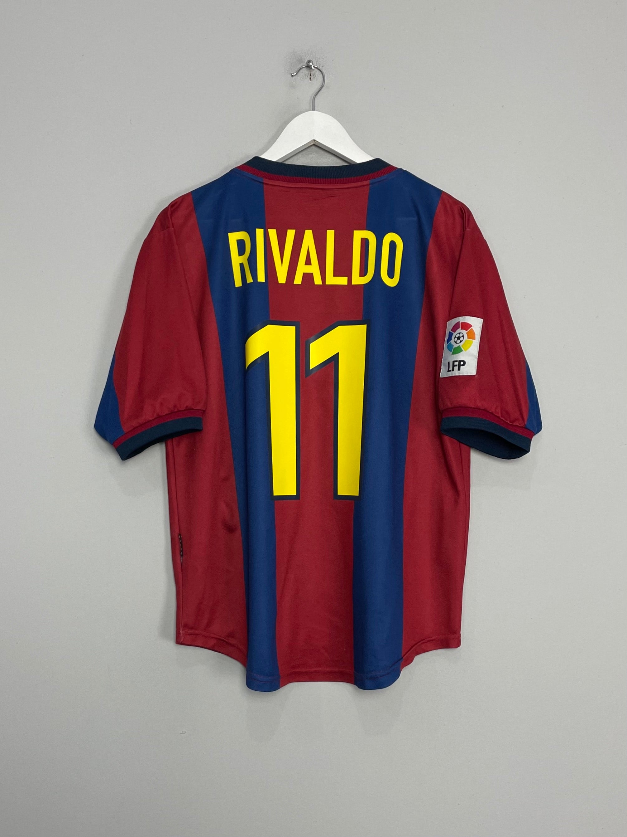 1998/99 BARCELONA RIVALDO #11 HOME SHIRT (M) NIKE