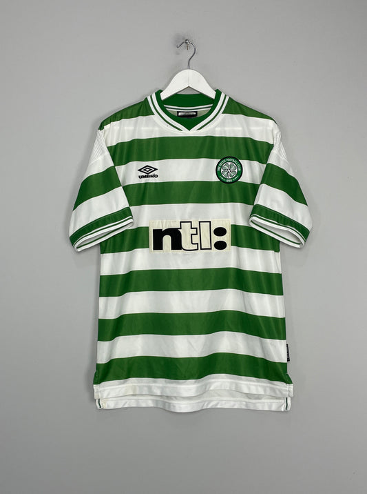 VTG Umbro Celtic Football Club Jersey Shirt NTL Green White Stripes Men's  Sz L