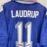 1996/97 RANGERS LAUDRUP #11 HOME SHIRT (L) ADIDAS