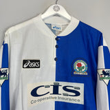 1996/98 BLACKBURN ROVERS DUFF #25 L/S HOME SHIRT (XL) ASICS