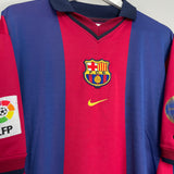 2000/01 BARCELONA RIVALDO #11 HOME SHIRT (L) NIKE