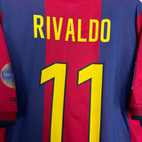 2000/01 BARCELONA RIVALDO #11 HOME SHIRT (L) NIKE