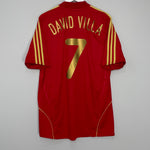 2008/10 SPAIN DAVID VILLA #7 HOME SHIRT (L) ADIDAS