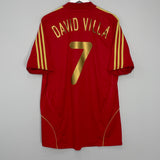 2008/10 SPAIN DAVID VILLA #7 HOME SHIRT (L) ADIDAS